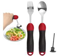 Utensilios adaptativos, suministros especiales, juego de cuchara y tenedor, agarre de mano débil y ayuda para discapacitados y Parkinson para la vida, artritis para temblores de manos, utensilios de