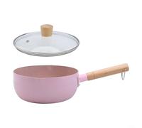 Utensilios de cocina antiadherentes para leche, cacerola con revestimiento de piedra Maifan, olla pequeña para fideos de sopa y comida para bebés, utensilios de cocina (rosa, 20 cm)