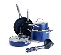 Utensilios de cocina Blue Diamond CC001602-001 con infusión de diamante, revestimiento antiadherente de cerámica de aluminio, azul