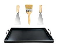 Utensilios de cocina de metal con revestimiento | Sartén parrilla antiadherente para camping, exterior, interior, restaurante, cocina, crepes, filetes