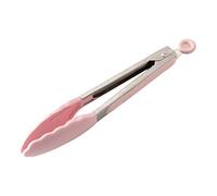 Utensilios de cocina de silicona con mango de madera para cocina K, rosa claro, clip de alimentos