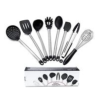 Utensilios de cocina Espátula de silicona Cuchara de sopa Cuchara ranurada Herramientas de cocina para hornear Juego de 8 piezas
