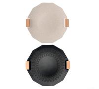 Utensilios de cocina resistentes pero ligeros para acampar con una bandeja de calentamiento rápido que no hornea (35 cm, negro)
