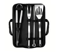 Utensilios para Barbacoa con Bolsa de Transporte Herramientas Parrilla Barbacoa con Espátula,Tenedor de Acero Inoxidable Accesorios de Parrilla Portátil cocina al aire libre y camping
