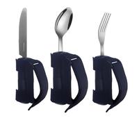 Utensilios para comer para personas con discapacidad,Utensilios adaptables - Cubiertos adaptativos para personas mayores 3X para temblores de manos,Juego de tenedor y cuchara con mango antideslizante