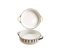 Utensilios para hornear para lasaña Plato de cerámica for gratinar queso estilo europeo for uso doméstico, bandeja creativa y ancha for hornear fideos en el horno Molde para pasteles