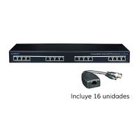 UTEPO UTP116PV-HD2 Conversor UTP 16ch Vídeo 4EN1 + Alimentación en Rack 19""