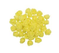 Uterui 100 Cabezas de Rosas Artificiales de Espuma para Ramos de Boda, decoración de Fiestas y Manualidades del hogar, 3,5 cm (Amarillo)