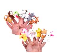 Uterui 12 Marionetas de Dedo de Peluche con Dibujos Animados de Animales, Ideales para Canciones Infantiles