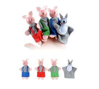 Uterui 4 Marionetas de Dedo de Dibujos Animados de Cerdo y Rata, Marionetas de Peluche de Canciones Infantiles para niños
