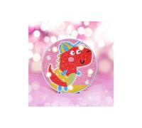 Uterui Kits de Pintura de Diamantes 5D de Dinosaurios de Dibujos Animados para Hacer tú Mismo, con Luces LED, luz Nocturna para Dormitorio, Funciona con Pilas para la decoración de la habitación