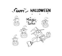 Uterui Sello Transparente de Silicona con diseño de Bruja de Halloween para Tarjetas, Manualidades, álbumes de Recortes, Diarios fotográficos y decoración de álbumes (#H)