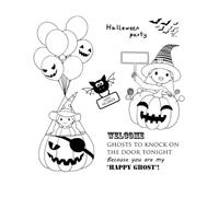 Uterui Sello Transparente de Silicona con diseño de Bruja de Halloween para Tarjetas, Manualidades, álbumes de Recortes, Diarios fotográficos y decoración de álbumes (#F)