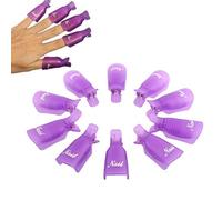 Uteruik 10PC plástico acrílico Nail Art Soak Off Cap Clip UV Gel removedor de Esmalte Wrap Tool