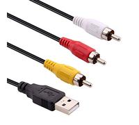 Uteruik Cable USB a 3RCA, USB Macho a 3 RCA Macho Jack Splitter Audio Video AV Compuesto Cable Adaptador para TV/Mac/PC, 1,5 m