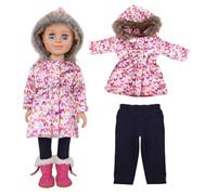 Uteruik Conjunto de Chaqueta de plumón de 45 cm para muñecas American Girl de 46 cm: Abrigo y pantalón, Accesorio de Disfraz (#A)