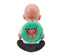 Uteruik Mochila para muñeca de 46 cm/18 Pulgadas - Mini Mochila Escolar con Cremallera y Estampado de búho