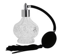 Uteruik Moda Botella de Perfume de la Vendimia atomizador de la Fragancia Aerosol Largo Bomba de Olor de Vidrio Recargable Herramientas de Maquillaje Accesorio 100 ml Negro