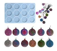 Uteruik Molde de resina de silicona con doce signos del zodiaco, molde para colgante de joyería, moldes de fundición de resina epoxi para hacer decoración de manualidades de fundición de resina