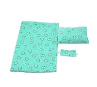 Uteruik Saco de Dormir para muñecas con Almohada para vendar los Ojos, Juego de 3 Piezas para muñecas Americanas de 18 Pulgadas (Verde)