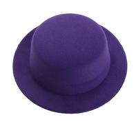 Uteruik Sombrero de Copa Redondo Vintage de 45 cm para muñecas American Girl de 46 cm, Accesorio de Disfraz (Morado)