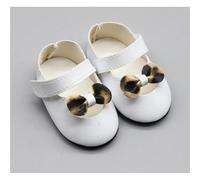 Uteruik Zapatos de Cuero con Pajarita para muñecas Americanas de 46 cm/18 Pulgadas, Accesorio de Disfraz (Blanco)