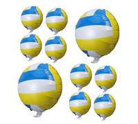 UTHCLO 10 Globos de Voleibol de Aluminio 18 Pulgadas Azul y Amarillo para Decoración de Fiestas Deportivas, Accesorios de Globos Temáticos para Cumpleaños y Eventos de Playa