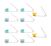 UTHCLO 10 Piezas de Imperdibles Punta en U para Ñiño Cierre de Seguridad Diseño de Dibujos Animados Tamaño Pequeño Acero Inoxidable Accesorios para Pañales y Ropa de Recién Nacido