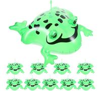 UTHCLO 10 Piezas Juguete Inflable de Rana Verde para Fiesta, Ligero y Saltarín, Hecho de Plástico Resistente, Adecuado para Decoraciones y Diversión en Fiestas Infantiles