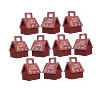 UTHCLO 10piezas Cajas De Dulces Navideñas De Casita De Jengibre Cajas De Galletas De Cartón Para Regalos De Fiesta Para Anuncio De Embarazo Para Esposo Recuerdos De Cumpleaños