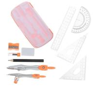 UTHCLO 10piezas Geometría para Estudiantes con Transportador Regla Borrador Sacapuntas y Recambios Caja De Almacenamiento para Dibujo Técnico y Matemáticas