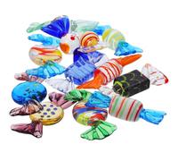 UTHCLO 12 Piezas de Adornos de Cristal Pintados Estilo Clásico Dulces Artesanales de Vidrio de Colores Decoración para Escritorio y Hogar Manualidades Creativas para Sala y Dormitorio