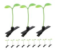 UTHCLO 12 piezas Pinzas Pelo Plantas Simulación Clips Verdes Adorno Cabello Niñas Accesorios Resistente Versátil