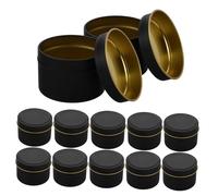 UTHCLO 12 Piezas Unidades Tarros Metálicos para Velas DIY Recipientes Redondos Pequeños con Tapa Envases Resistentes y Duraderos para Hacer Velas Casa