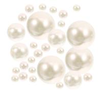 UTHCLO 125 Perlas Falsas White para Relleno de Jarrón de Decoración, Material Abs, Forma Redonda, Ideales para Proyectos y Decoración de Bodas