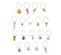 UTHCLO 18piezas Anillos Identificadores Para Copas De Vino Dijes Coloridos Para Decoración De Fiestas y Eventos Sociales Ayuda Diferenciar Vasos y Evitar Confusiones