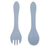 UTHCLO 1juego Utensilios De Silicona Para Bebés Cuchara y Tenedor Para Aprender Comer Ergonomía Segura y Reutilizable Sin