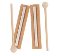 UTHCLO 2 juegos Conjunto de Campanas de Mano de Percusión con de Madera Timbres de Aula para Atención Plena y Meditación Instrumentos Duraderos para Yoga y Prácticas de Mindfulness
