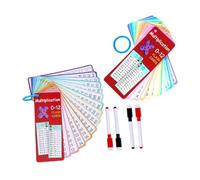 UTHCLO 2 Juegos Tarjetas Flash Multiplicación Reutilizables con Superficie Borrado Seco y Bolígrafos Educativo para Anillo Portátil para Aprendizaje de Matemáticas Edad Escolar