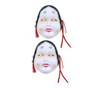 UTHCLO 2 Máscaras Para Fiesta Divertidas Reutilizables Para Fiestas De Drama Japonés Para Disfraz Decorativas Para Actuaciones Kabuki