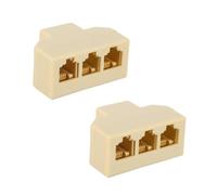 UTHCLO 2 piezas Adaptador Divisor Teléfono Línea Fija Conector Hembra Hembra Compacto Fácil Instalación para Uso Telefónico Doméstico y Oficina