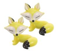 UTHCLO 2 Piezas Adorno de Vidrio Diseño de Animalito Caricaturesco Amarillo para Repisa de Ventana y Rincón de Café Bordes Redondeados y Acabado Suave