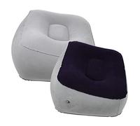 UTHCLO 2 Piezas Almohadas para Pies Inflables de PVC Flocado Cojines de Descanso Portátiles para Viaje y Camping de Gris Azul y Gris Soporte Ergonómico para Mejorar Circulación y Aliviar