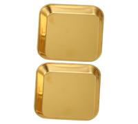 UTHCLO 2 piezas Bandejas de Acero Inoxidable Platos Pequeños para Aperitivos Postres y Ensaladas Resistentes y Elegantes para Uso Cocina y Restaurante