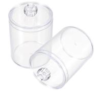 UTHCLO 2 piezas Caja Organizadora Transparente Algodones y Bastoncillos con Tapa Fácil de Abrir Almacenamiento Compacto para Maquillaje y Baño de Elegante y Funcional