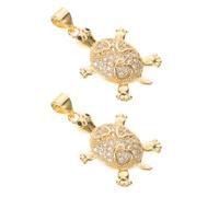 UTHCLO 2 Piezas Colgante Tortuga de Latón con Diseño Brillante Charm para Joyería DIY Accesorios Versátiles para Collares Pulseras y Llaveros Regalo Original para Mujeres