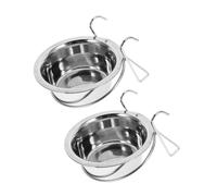 UTHCLO 2 Piezas Cuencos Colgantes para Gatos y Perros Pequeños Inoxidable de Diseño Derrame Fácil de Limpiar y Jaulas Accesorio Duradero para Alimentación