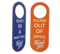 UTHCLO 2 Piezas de Puerta Dobles para Oficina con Mensajes Quiet In Meeting y Please Out Of Office Diseño PU Resistente Doble Cara para Privacidad Salas de Reuniones y Oficinas