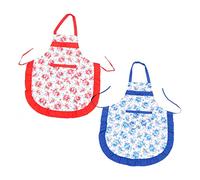 UTHCLO 2 piezas Delantal de Cocina para Mujer sin Mangas con Bolsillo Poliéster Resistente Manchas de Unidades con Diseño Floral para Restaurante y Hogar Colores Color Color Aleatorio