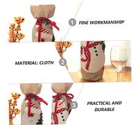 UTHCLO 2 Piezas Fundas para Botellas de Vino Navideñas Santa Claus y Muñeco Reutilizables con Bordado Tela Rústica para Decoración de Fiestas y Hogar